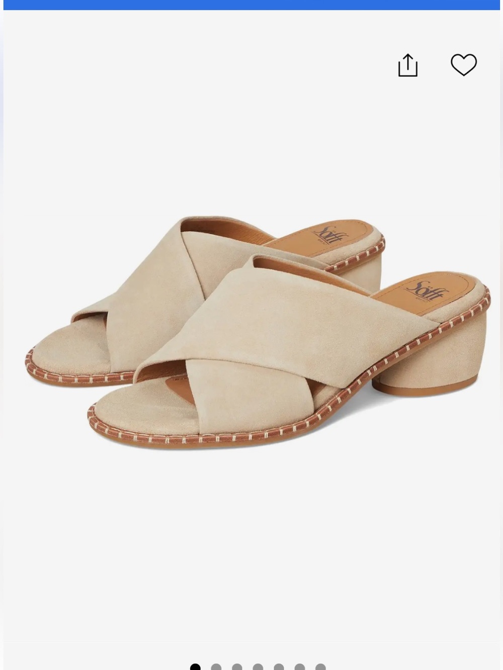 Soft Crystal Suede Crisscross Slide Sandals Beige 7M
